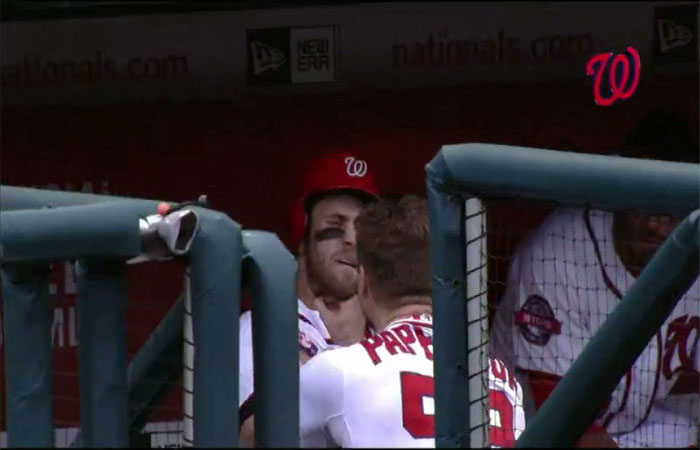 Bryce Harper & Jonathan Papelbon Have Quick Spat In Dugout